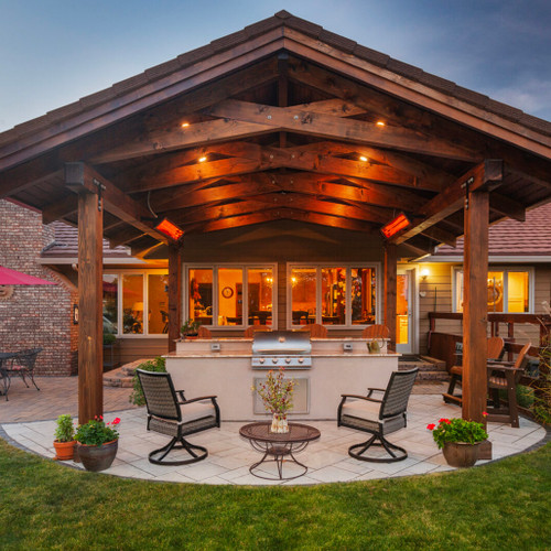 Bromic Tungsten 3000W Smart-Heat Electric Heater - Black | Maximizes performance and efficiency by directing potentially lost infrared energy back towards the target via a mirror-finish anodized rear reflector.