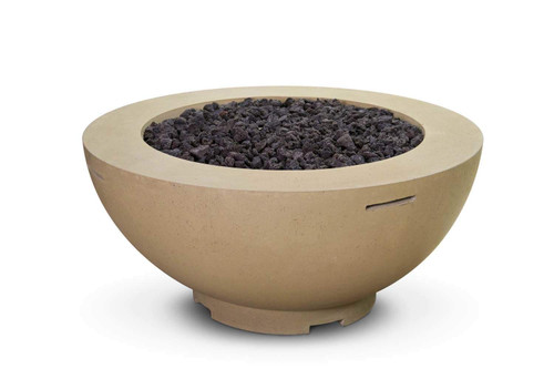 American Fyre Designs 48" Round GRFC Chat Height Gas Fire Bowl | Custom glass fiber reinforced concrete provides a lightweight and durable product

