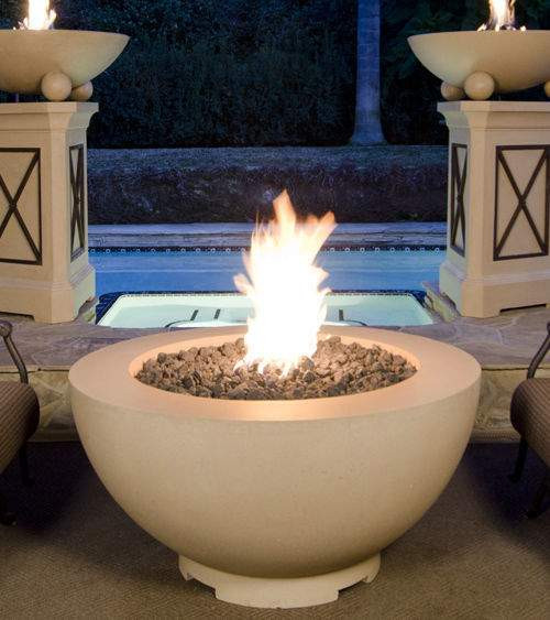 American Fyre Designs 48" Round GRFC Chat Height Gas Fire Bowl |Circular shape is perfect to gather around and enjoy
