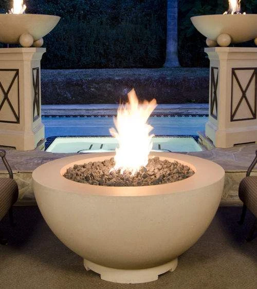 American Fyre Designs Round GRFC 48-Inch Gas Fire Bowl |Circular shape is perfect to gather around and enjoy
