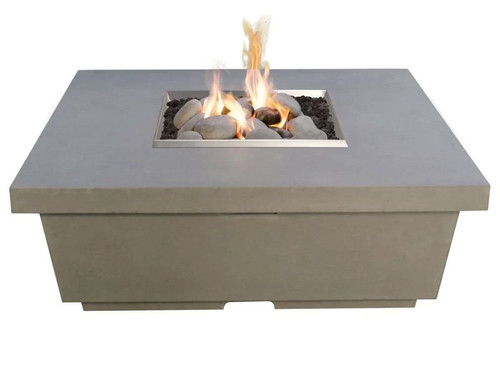 American Fyre Designs Contempo Square GFRC 44-Inch Gas Fire Table | Individually handcrafted and finishes shown are subject to slight texture and color variation
