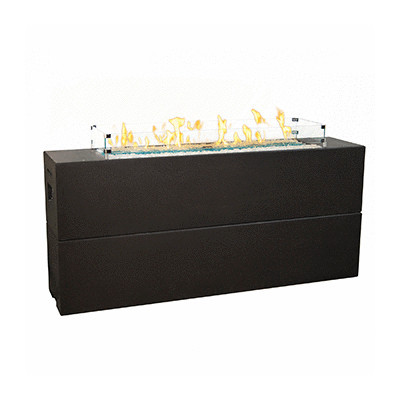 American Fyre Designs Milan Tall Linear Fire Table | Manual flame sensing control system, match lit with a flame sensing thermocouple, manual flame height adjustment.
