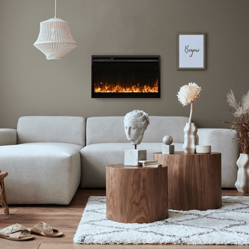 Amantii 26" Traditional XtraSlim Smart Linear Electric Fireplace | Operate this fireplace from the comfort of your favorite spot with the included, full feature, remote control
