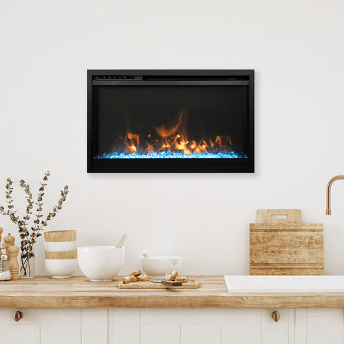 Amantii 30" Traditional XtraSlim Smart Linear Electric Fireplace | Auto mode feature allows for the unit to operate under your ideal temperature setting