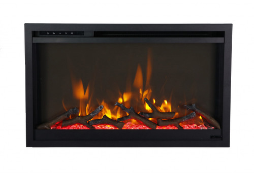Amantii 33" Traditional XtraSlim Smart Linear Electric Fireplace | 11 multi-colors of uplighting that accent from the tray
 WiFi controls come standard