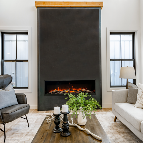 Amantii 50" Symmetry XT Bespoke Built-In Electric Fireplace | Delivering tall, full flames, it commands presence in any room and can be customized to your taste - from contemporary to traditional, the media log set selection is yours