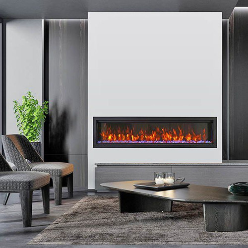 Amantii 60" Symmetry XT Bespoke Built-In Electric Fireplace | Auto-mixing capabilities allow thousands of color combinations for personalized ambiance.