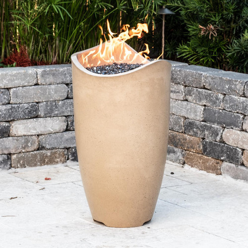 American Fyre Designs 20" Wave Round GFRC Fire Urn | American Fyre Designs Products are individually handcrafted and finishes shown are subject to slight texture and color variation