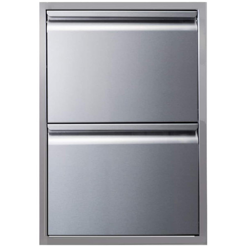 Memphis Grills 21" Double Access Drawer | Durable 304 stainless steel complements any outdoor kitchen setting
