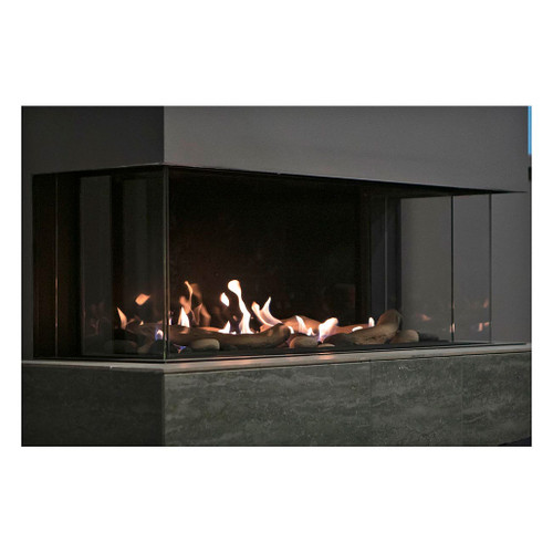 Sierra Flame Toscana 58-Inch 3-Sided Direct Vent Gas Fireplace | No Intake or Exhaust Louvres - Your wall will not have any intake or exhaust louvres to break up the look.