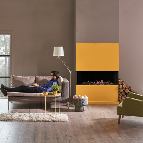 Sierra Flame Toscana 58-Inch 3-Sided Direct Vent Gas Fireplace | Thermal – Air flowing up over the radiant heat
