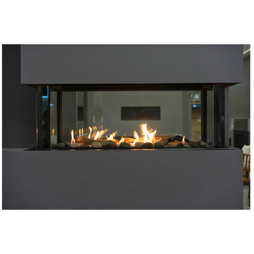 Sierra Flame Lyon 48-Inch 4-Sided Direct Vent Gas Fireplace | Everything is contained within the firebox. Able to finish with combustibles around the fireplace. No special concrete board or metal studs
