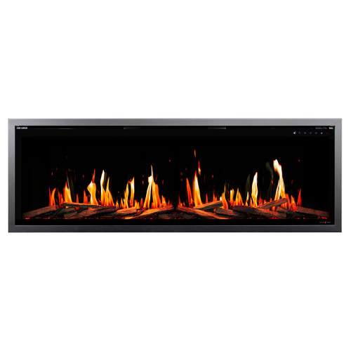 Modern Flames 60" Orion Slim Linear V2 LCD Electric Fireplace | The new app allows Orion V2 to evolve over time with new flame styles and unique graphics, keeping the product fresh long after installation