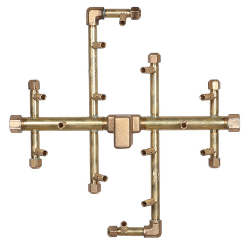 Warming Trends Original 13.5" x 13.5" 140K BTU Brass Burner With 24" Circular Plate and Flex Line Kit | Luxury without compromise. 