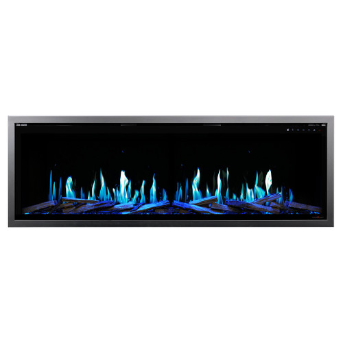 Modern Flames 100" Orion Slim Linear V2 LCD Electric Fireplace | The new Modern Flames + app unlocks advanced flame customization and enables over-the-air updates