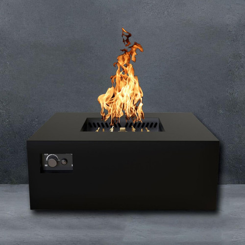 Warming Trends AON 40" Square Fire Pit | Adjustable, leveling feet with inset toe kick