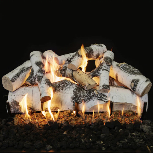 Grand Canyon 30" Quaking Aspen Indoor Vented Gas Log and Burner | They are then hand painted to reflect the natural beauty of the aspen logs making for a realistic looking fire.