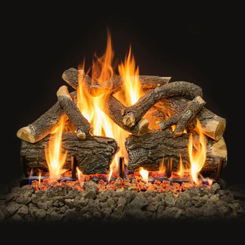 Grand Canyon 24" Arizona Weathered Oak Charred Indoor Vented Gas Log and Burner | Hand-painted charred ends on each log makes it look like the set has been burning in your fireplace for hours.