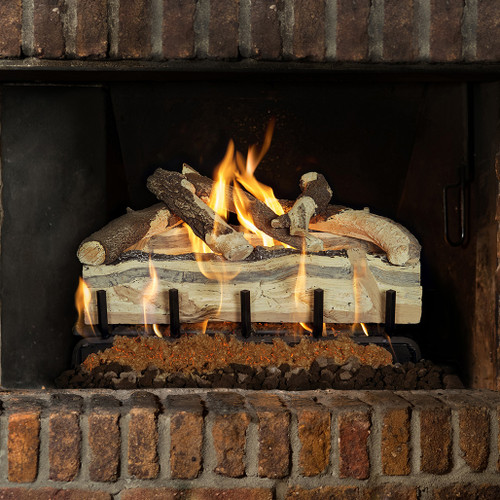 Grand Canyon 24" Blue Pine Split Indoor Vented Gas Log and Burner | With a quality burner and hand-painted cast logs, you’re sure to enjoy a beautiful fire for years into the future.
