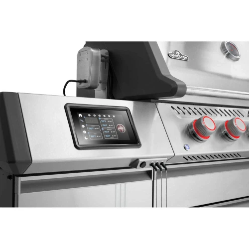 Napoleon Prestige PRO 665 Elite Freestanding Gas Grill | SafetyGlow™ Knobs: Do so much more than just ignite the burners, they prioritize your safety. Innovative knobs glow red when turned on, providing an instant visual cue.