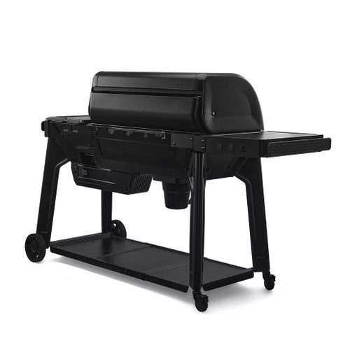 Traeger Woodridge Pro Freestanding Pellet Grill | Integrated digital pellet sensor lets you monitor levels from the Traeger App