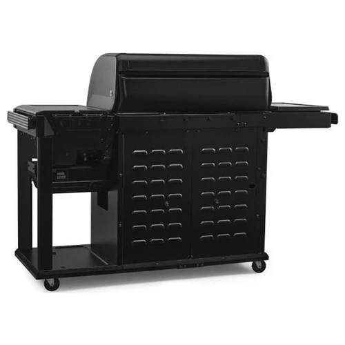Traeger Woodridge Pro Plus Freestanding Pellet Grill | Safely store grilling essentials with the built-in cabinet