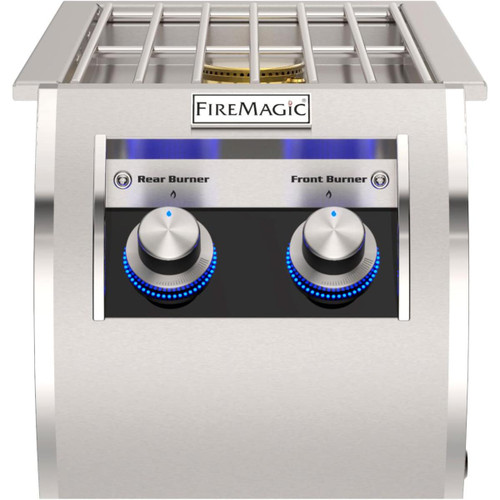 Fire Magic Echelon Diamond Built-In Double Side Burner | Two independently controlled 15,000 BTU burners provide precision flame control
