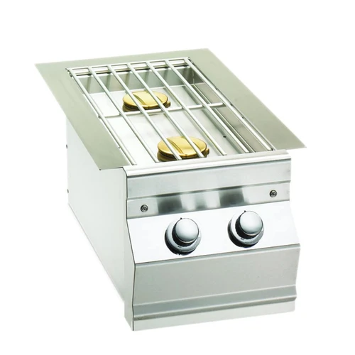 Fire Magic Choice Built-In Double Side Burner | Two independently controlled 15,000 BTU burners with precision valves provide precise flame control
