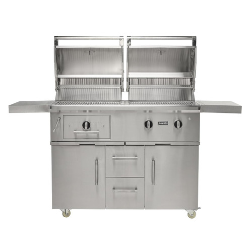 Coyote Outdoor 50" Freestanding Hybrid Gas & Charcoal Grill | Newly designed control knobs with sleek bezel design
