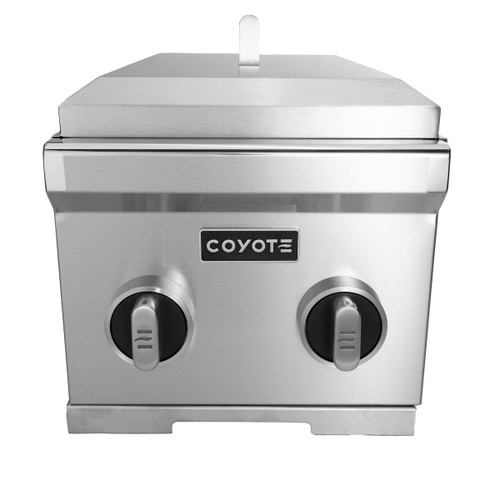 Coyote Outdoor 12" Built-In Double Side Burner | Newly redesigned knob and bezel for improved control
