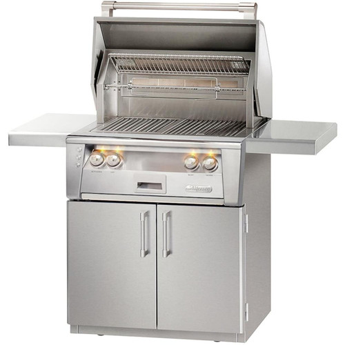 Alfresco Grills 30" Sear Zone Freestanding Gas Grill | The dedicated 5,000 BTU smoker burner infuses your food with flavor and allows easy cold smoking
