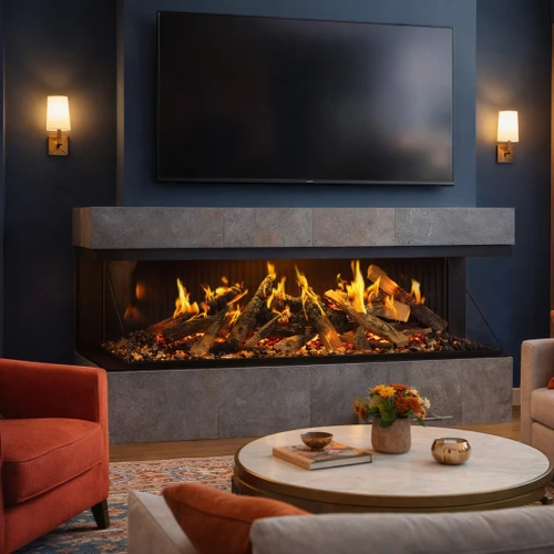 Amantii Signature MultiView Holo 55-Inch Electric Fireplace | Ultra-realistic 3D flame depth