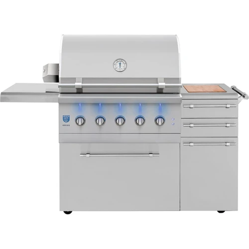 American Made Grills Encore 36-Inch Freestanding Hybrid Barbecue Grill | 2 Accessory Storage Drawers