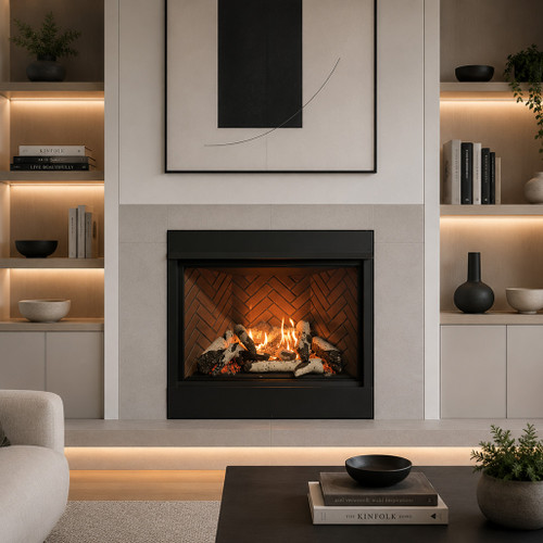 Sierra Flame Jasper 42-Inch Gas Fireplace | Full deluxe system with fan and remote
