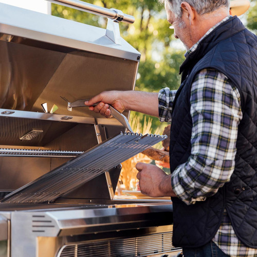 American Made Grills Muscle 36-Inch Freestanding Hybrid Barbecue Grill | Large Storage Drawer w/ Stainless Steel Fuel Dividers
