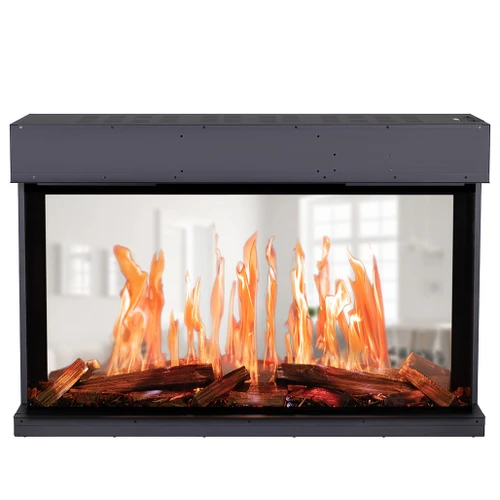 Modern Flames Nova Clear 48-Inch Virtual See-Thru Electric Fireplace | Transparent flame display with multiple flame styles/colors; picture-in-picture/on-screen controls; HDMI mode/streaming device support