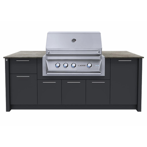 Station Grill TE36 Ready-Made Outdoor Kitchen Kit | Dekton Countertop: Each kit has a 20mm Dekton countertop, known for its exceptional quality and sleek appearance. We have selected the Keon color.