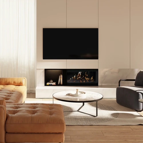 Escea LE800 32-Inch Electric Fireplace with Logs | Cool Touch Glass