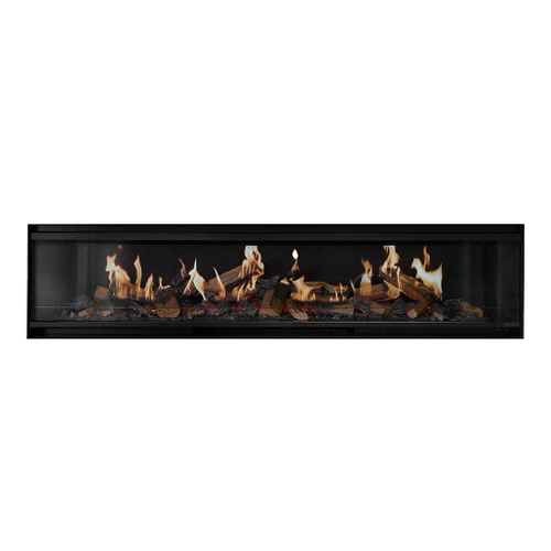 Escea LE1750 70-Inch Electric Fireplace with Logs | Escea’s innovative Flame-Map Technology projects and maps holographic flames with millimeter precision onto lifelike logs – capturing the depth, movement, and mesmerizing authenticity of a wood-burning fire.