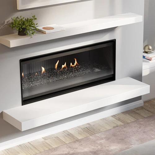Escea LR1000 40-Inch Electric Fireplace with Black Glass | Featuring cool-touch glass for safety and peace of mind, this fireplace is family-friendly and safe for little hands and paws.
