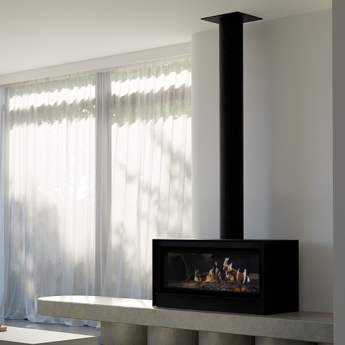 Escea LE1000 40-Inch Freestanding Electric Fireplace | Elevate this fireplace with Escea’s range of plinths for a complete freestanding solution, or place it on your own custom hearth design.