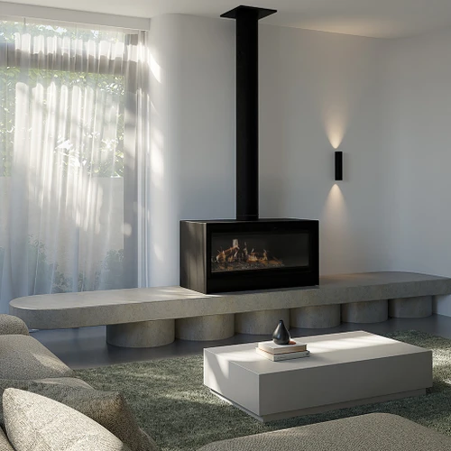 Escea LE1000 40-Inch Freestanding Electric Fireplace | Max Heat Output: 10,242 BTU