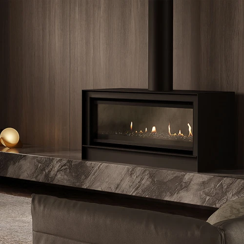 Escea LR1000 40-Inch Freestanding Electric Fireplace | Flame-Only Mode