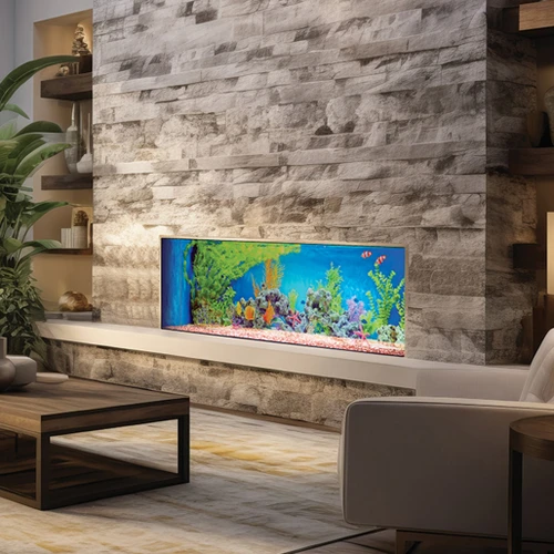 European Home TrueFlame 60" LCD Linear Electric Fireplace | The TrueFlame 150 3DX is the only electric fireplace that pairs lifelike flames with a vibrant aquarium mode, adding color, calm, and year-round style to any space