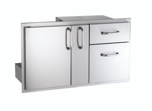 American Outdoor Grill Premium Single Door, Double Drawer With Plater Storage | Double drawer expands your storage possibilities
