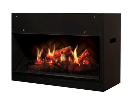 View of the Dimplex Opti-V Solo Electric Fireplace flames in action