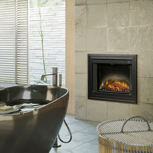 Dimplex Deluxe 33-Inch Electric Firebox | Year-round comfort: Enjoy the ambiance of the flame with or without the heater for year-round comfort and enjoyment.