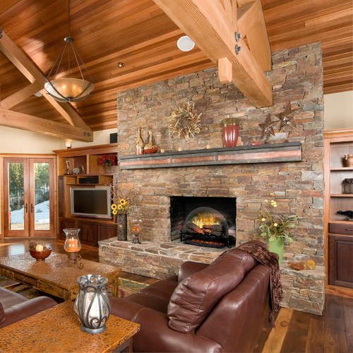 Dimplex Revillusion 25-Inch Electric Log Set | With patented Thruview technology, you are able to see clear through the flames to the back of the fireplace for a more authentic experience.