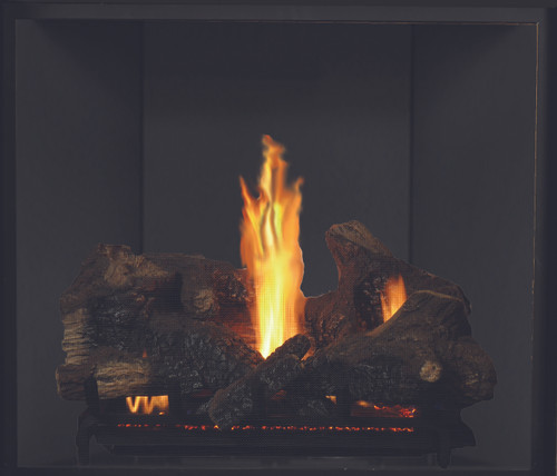 Superior 40" DRT6340 Traditional Gas Direct Vent Fireplace - Shown with Black Porcelain Liner