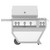 Hestan 36" Gas Grill with Deluxe Cart - Froth White Colored Gas Grill